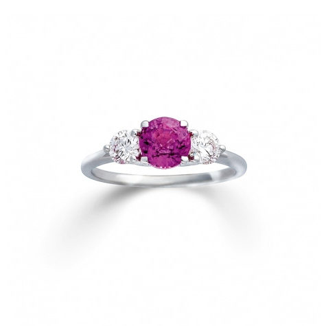 Pink Saphir Ring mit Brillanten