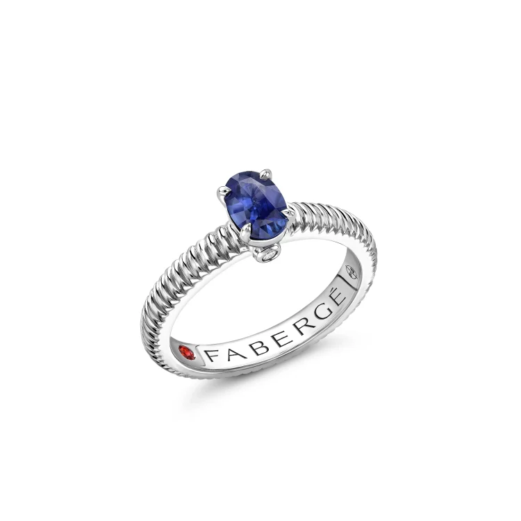 Blauer Saphirring von Fabergé