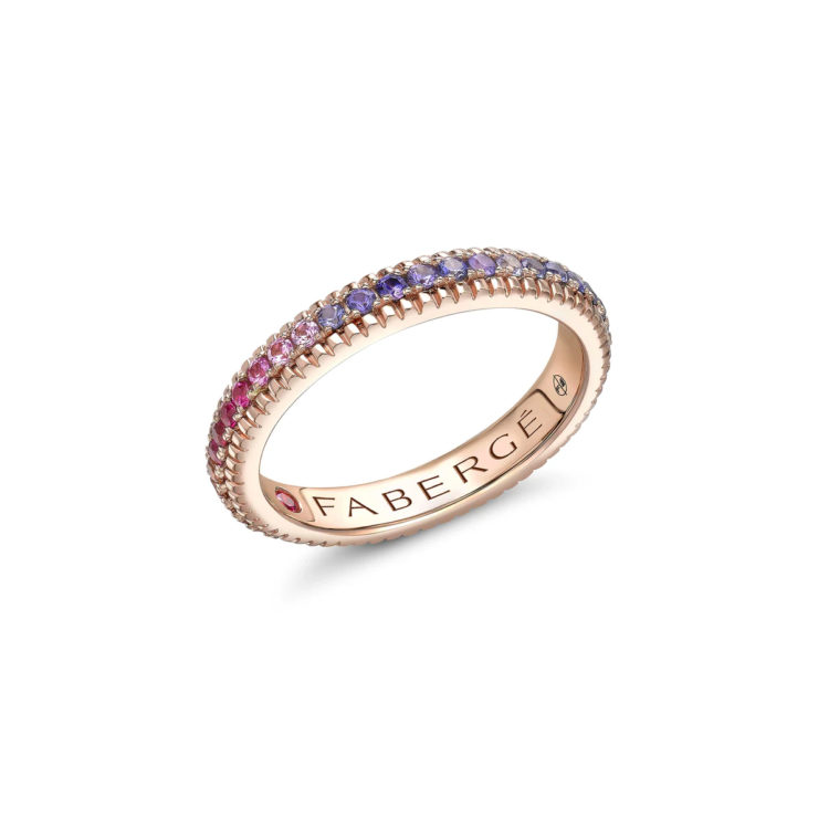 Regenbogen Edelstein Memoire in Roségold von Fabergé